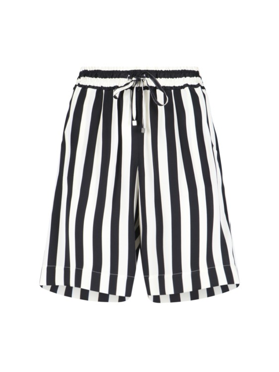 ショートパンツ Kiton Silk Shorts Black And White Striped Pattern Kiton Silk Shorts Black And White Striped Pattern | THE LIST