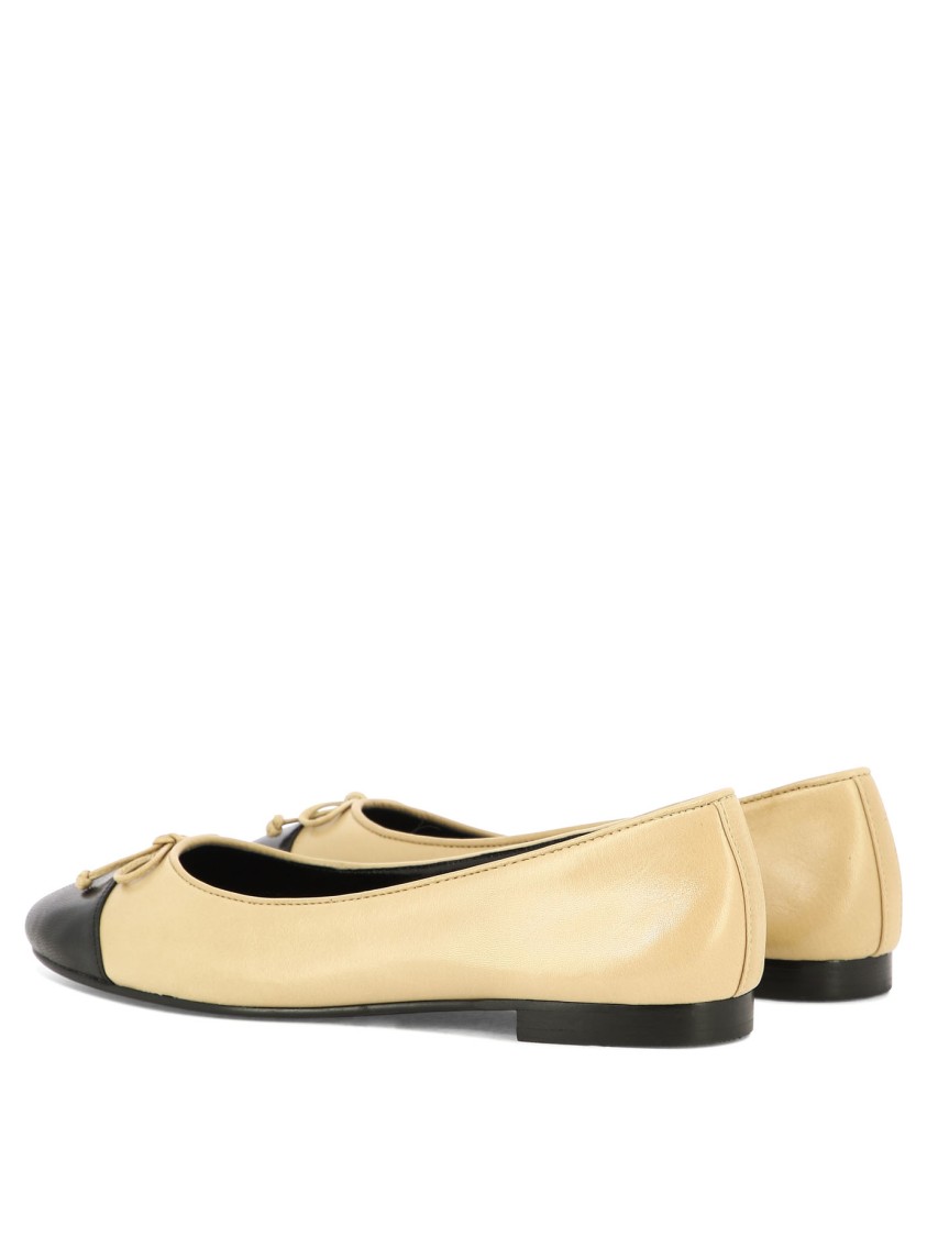 Tory Burch Goat And Bovine Leather Ballerinas In Brown