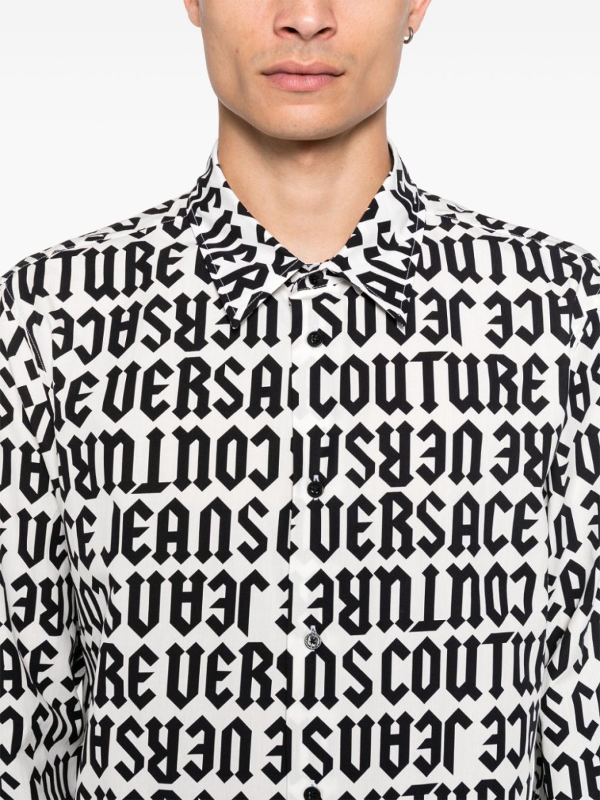 Shop Versace Jeans Couture Shirt With Print In White