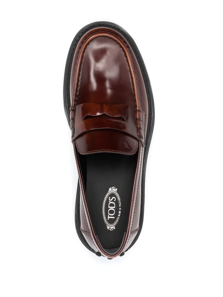 Tod's Gomma Pesante Loafers In Brown