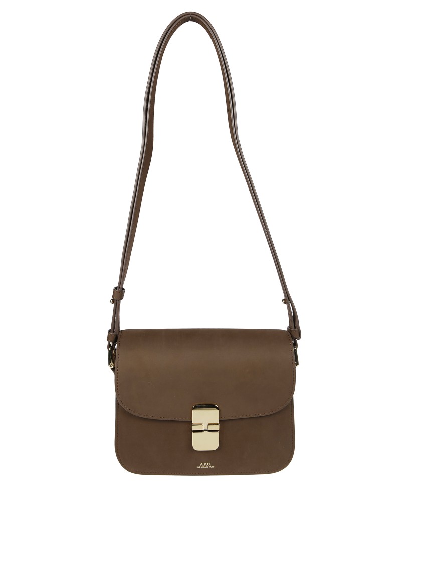 Apc A.p.c. Small Leather Crossbody Bag With Flap Closure