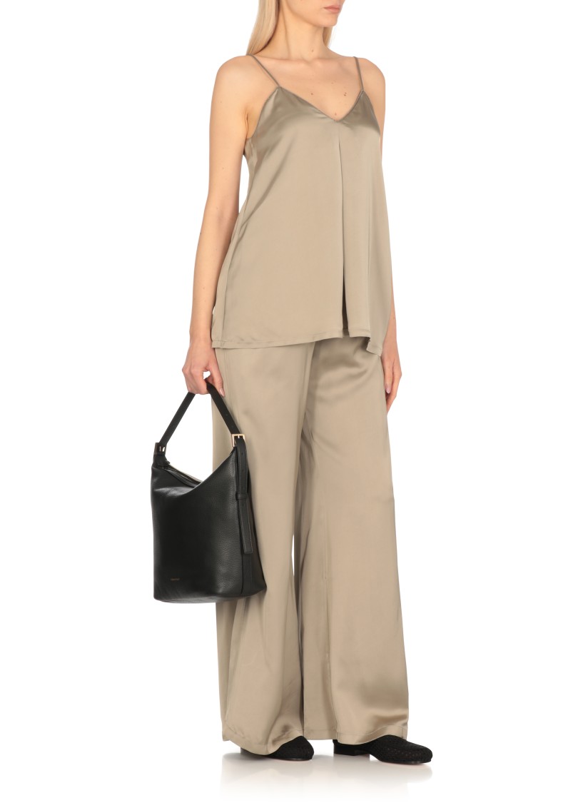 Fabiana Filippi Brown Viscose Top In Neutrals