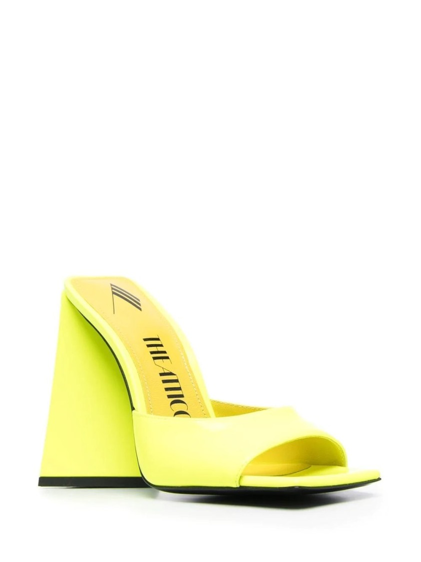 Attico The  Devon Slip-on Square-toe Mules In Yellow