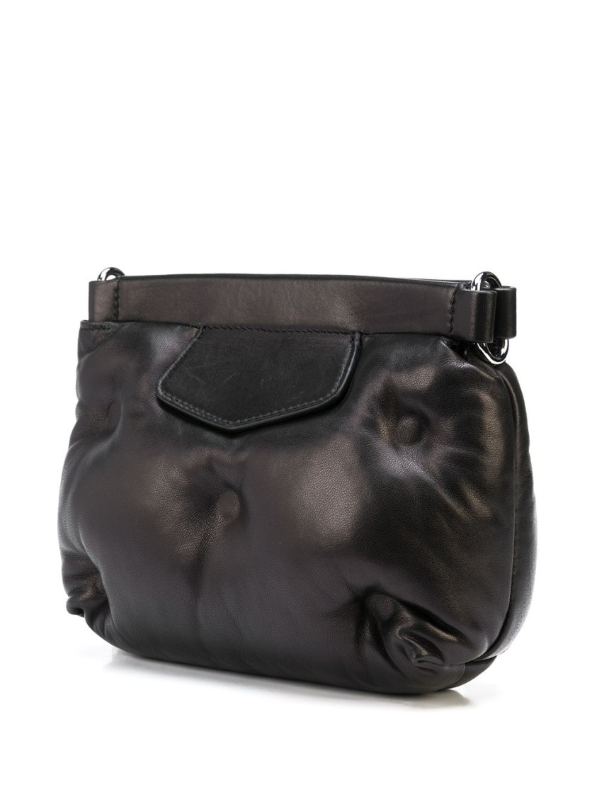 Maison Margiela Quilted Black Nappa Mini Clutch In Gray