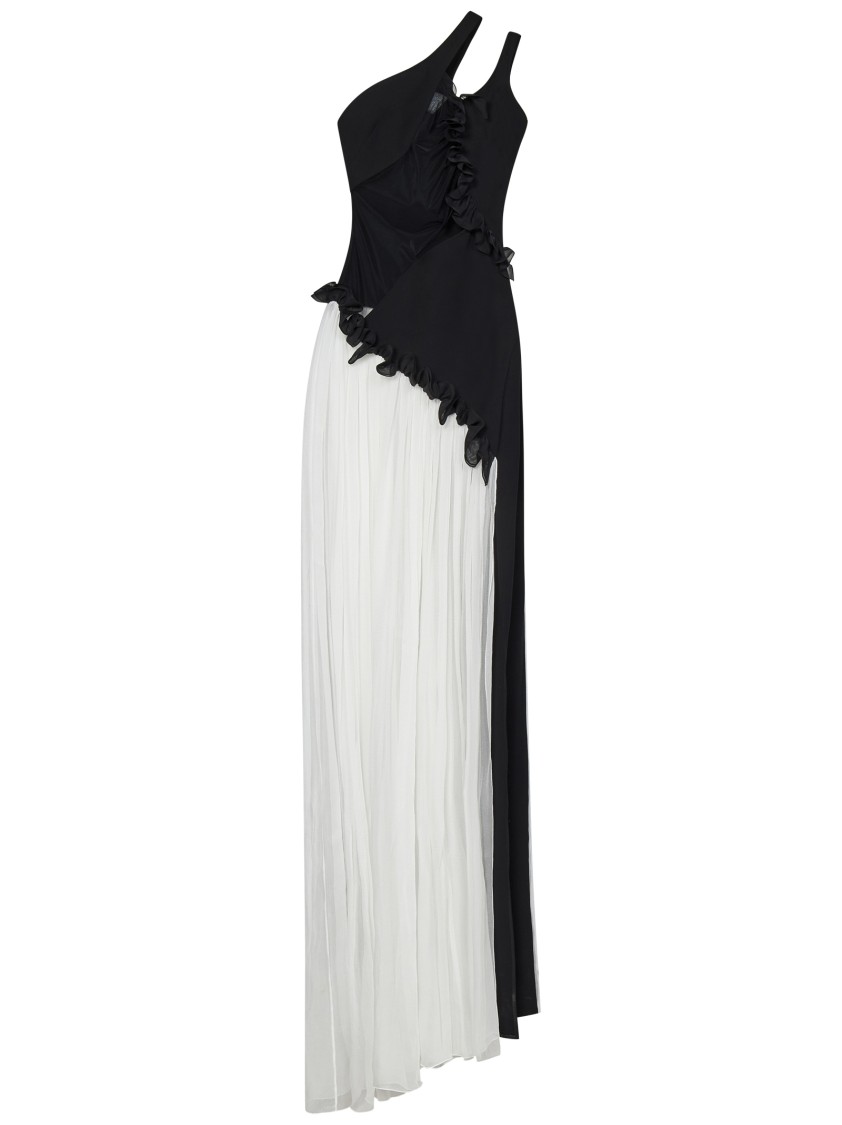 Nensi Dojaka Maxi Dress With Contrasting Tulle Panels