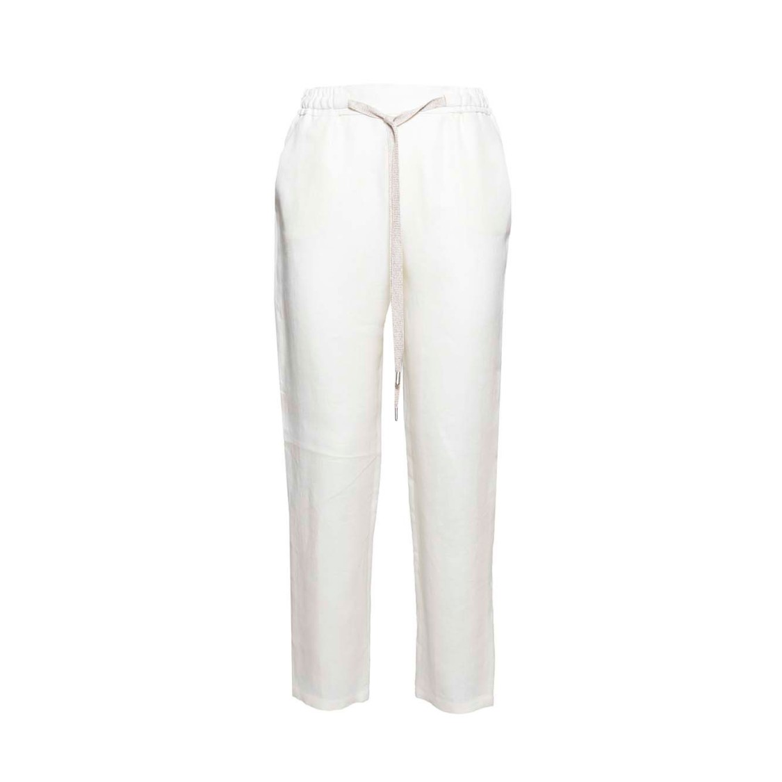 BARBA NAPOLI BARBA JOKE STRAIGHT TROUSERS IN WHITE LINEN