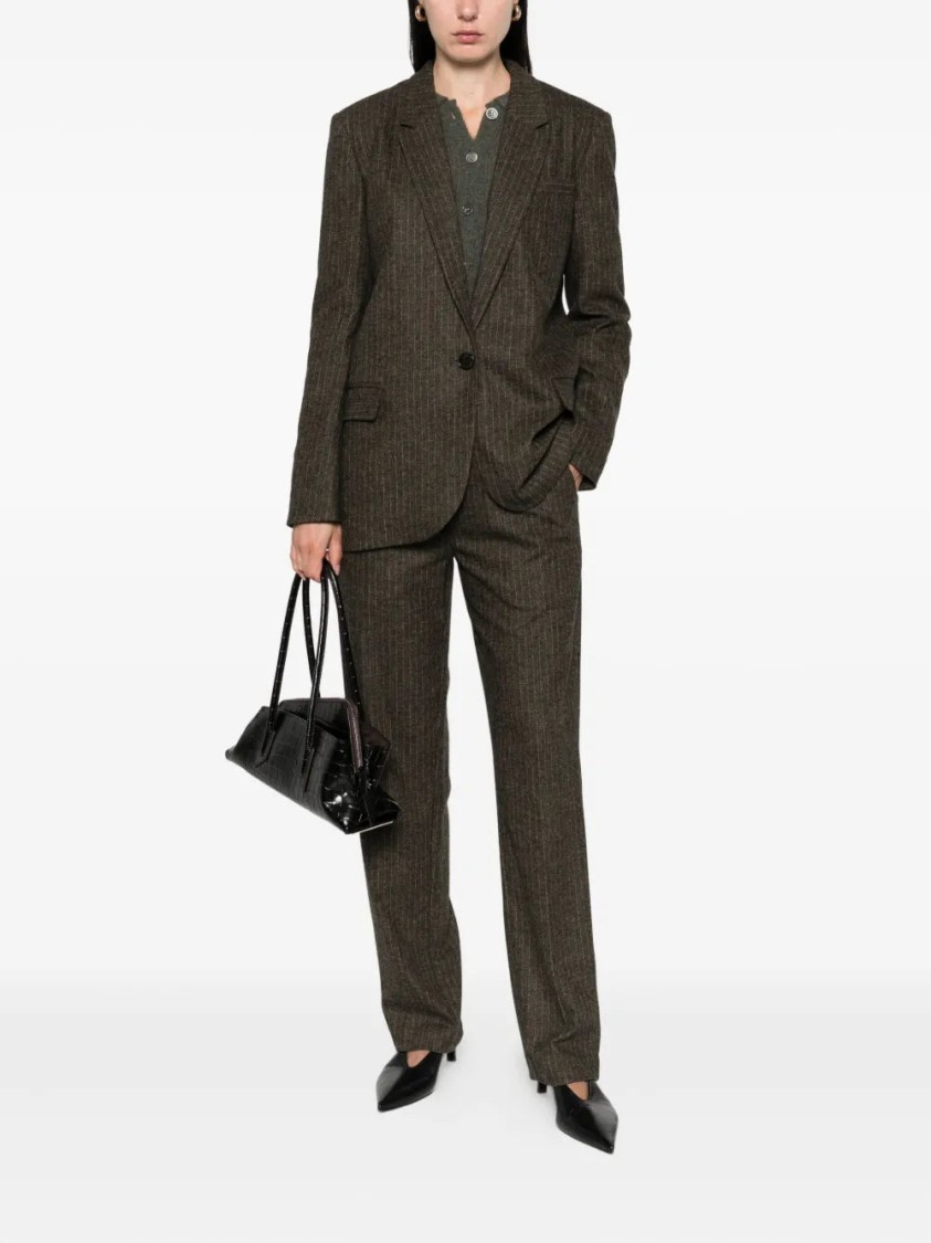 Isabel Marant Pinstripe Single-breasted Blazer In Black