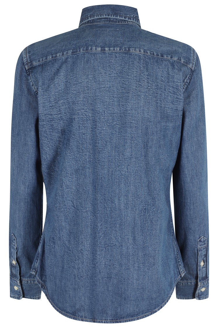 Shop Polo Ralph Lauren Classic Denim Shirt With Long Sleeves In Blue