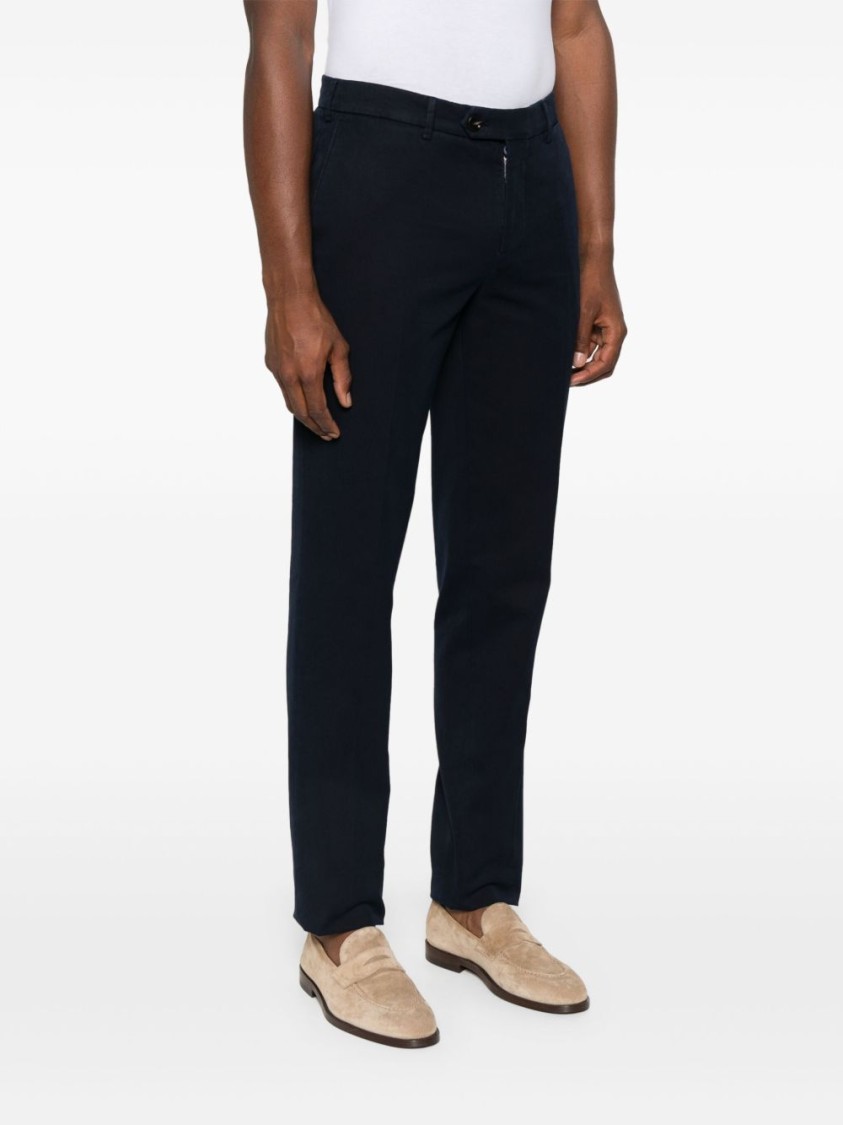 Brunello Cucinelli Tailored Black Trousers With Clean Front In Blue