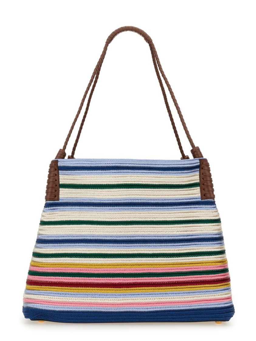 Etro 'libra' Multicolor Shoulder Bag With Maxi Logo On The Front