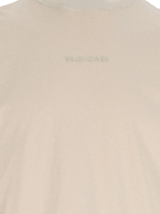 Tシャツ・カットソー Balenciaga Beige Crewneck T-Shirt Balenciaga Beige Cotton Crew Neck T-Shirt With Logo Patches