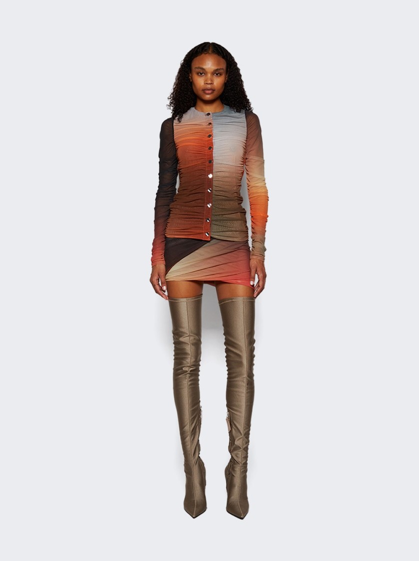 Attico The Ombre Mini Skirt With Ruched Detailing