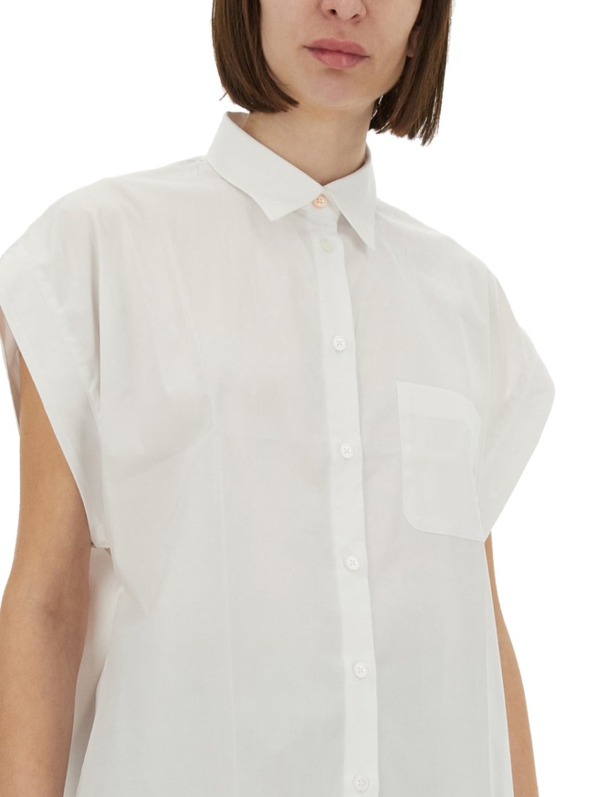 Ps By Paul Smith Ps Paul Smith White Cotton Shirt With Short Rolled Sleeves In White