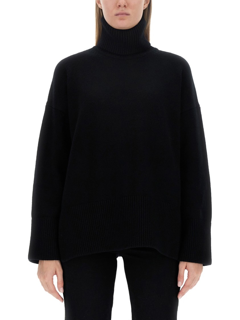 Canada Goose Oversized Knit Sweater Side Slits In Black