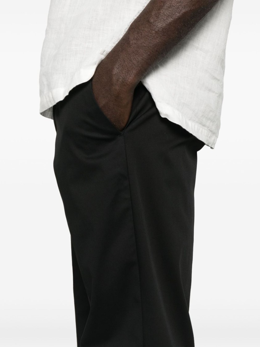Pt Torino Refined Black Trousers With Hidden Closure In Black