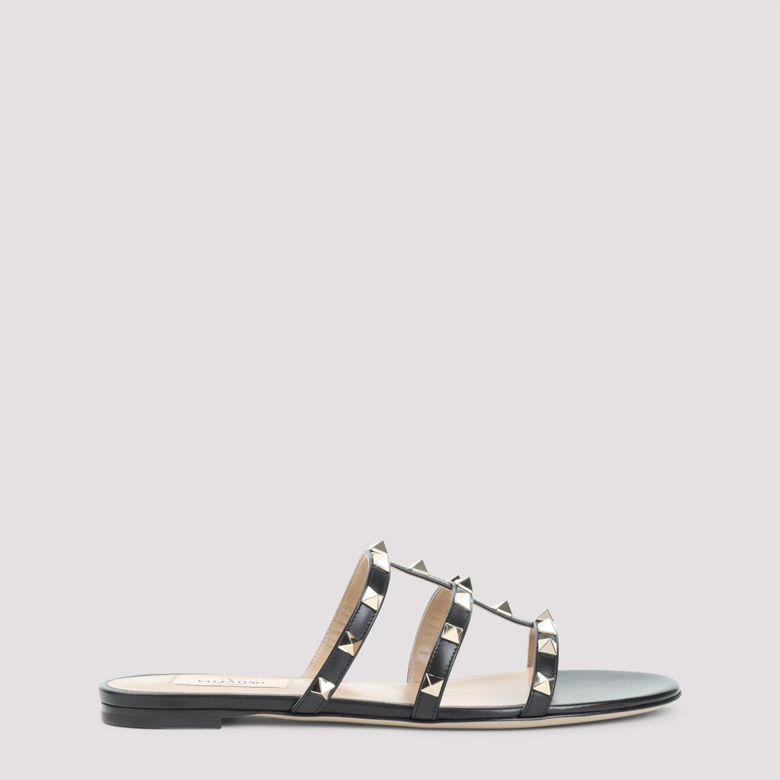 Shop Valentino Black Leather Sandals