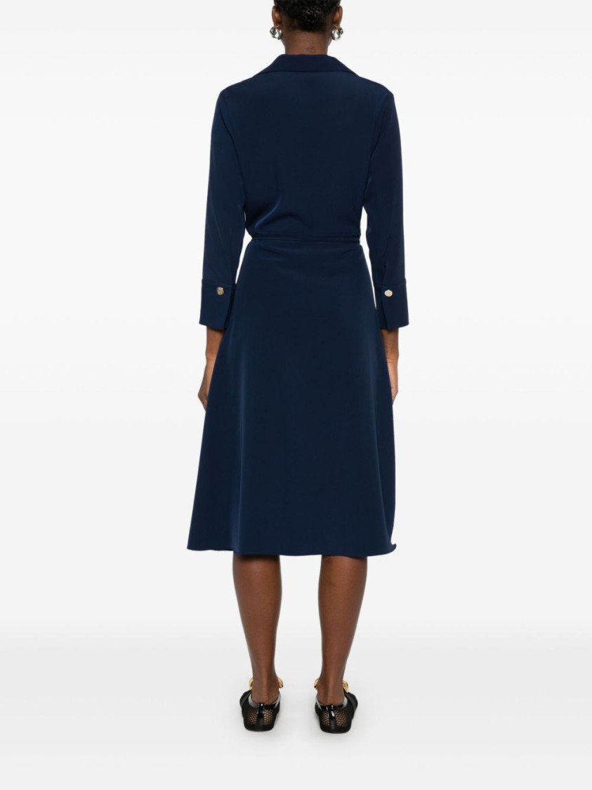 Liu •jo Liu Jo Blue Midi Wrap Dress With Tie In Blue