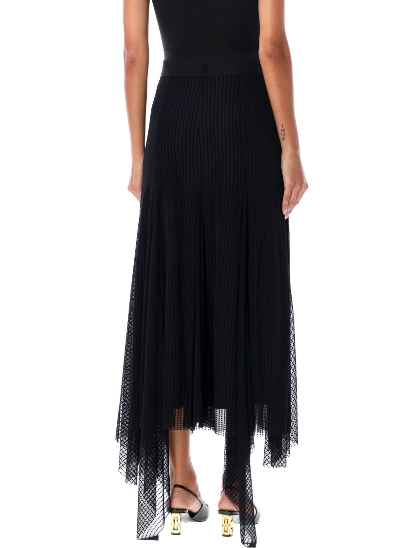 Givenchy Asymmetric Polka Dots Skirt In Tulle