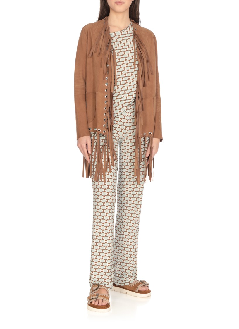 Shop Mou Brown Suede Leather Sandals