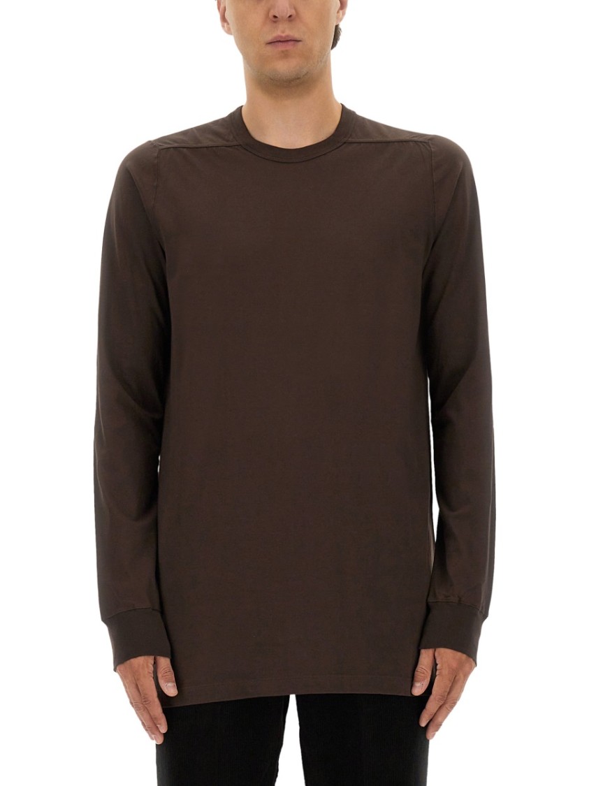 Rick Owens Relaxed Fit Long-sleeved T-shirt In Brown