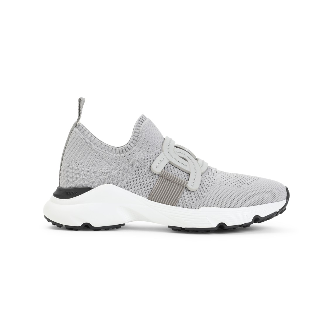 Tod's Grey Knit Sneakers Rubber Sole In White