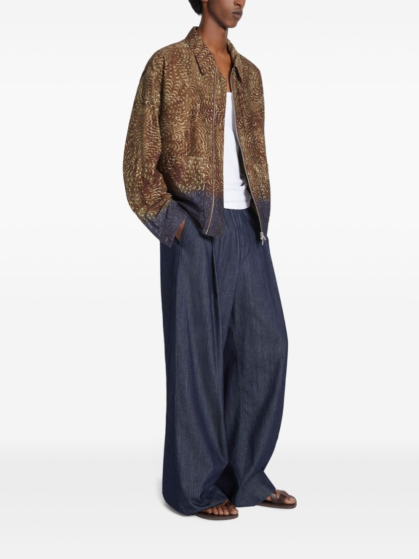 Shop Dries Van Noten Animalier Print Brown Bomber Jacket