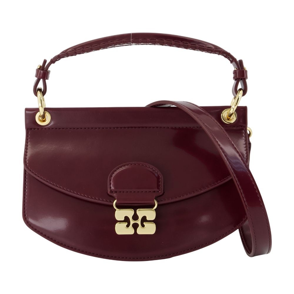 Ganni Apo G Bag Mini Crossbody - Synthetic - Burgundy In Black