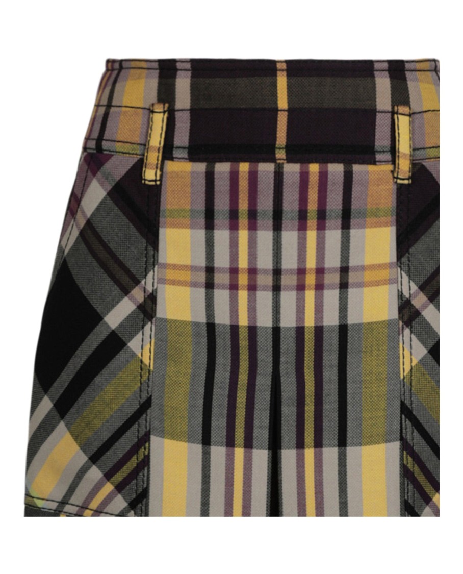 Bottega Veneta Colorblock Leather Skirt With Mid-rise Fit In Multi