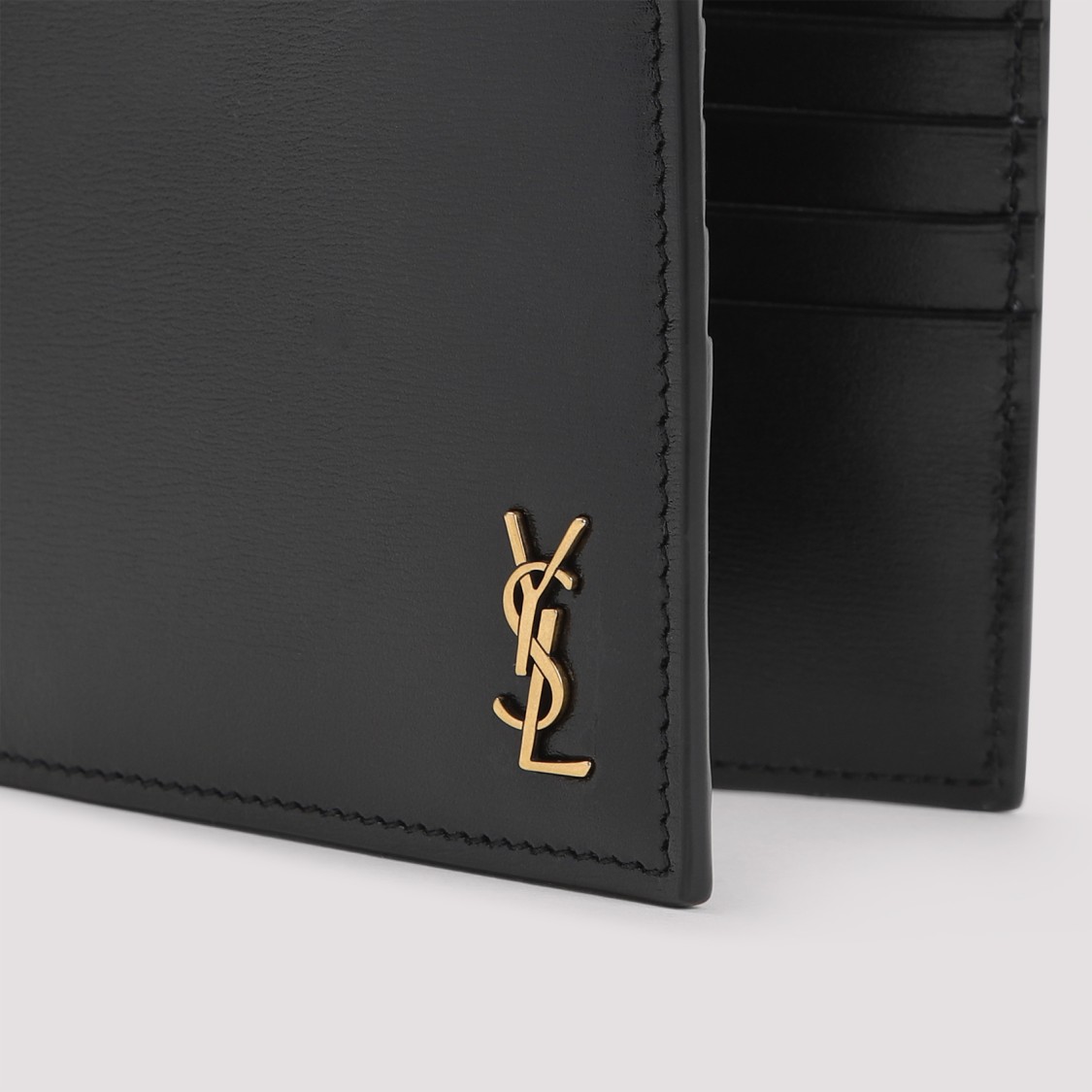 SAINT LAURENT SAINT LAURENT BLACK BRUSHED LEATHER WALLET