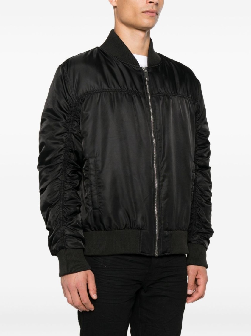 Richmond Black Bomber Jacket With Structured Fit In Black