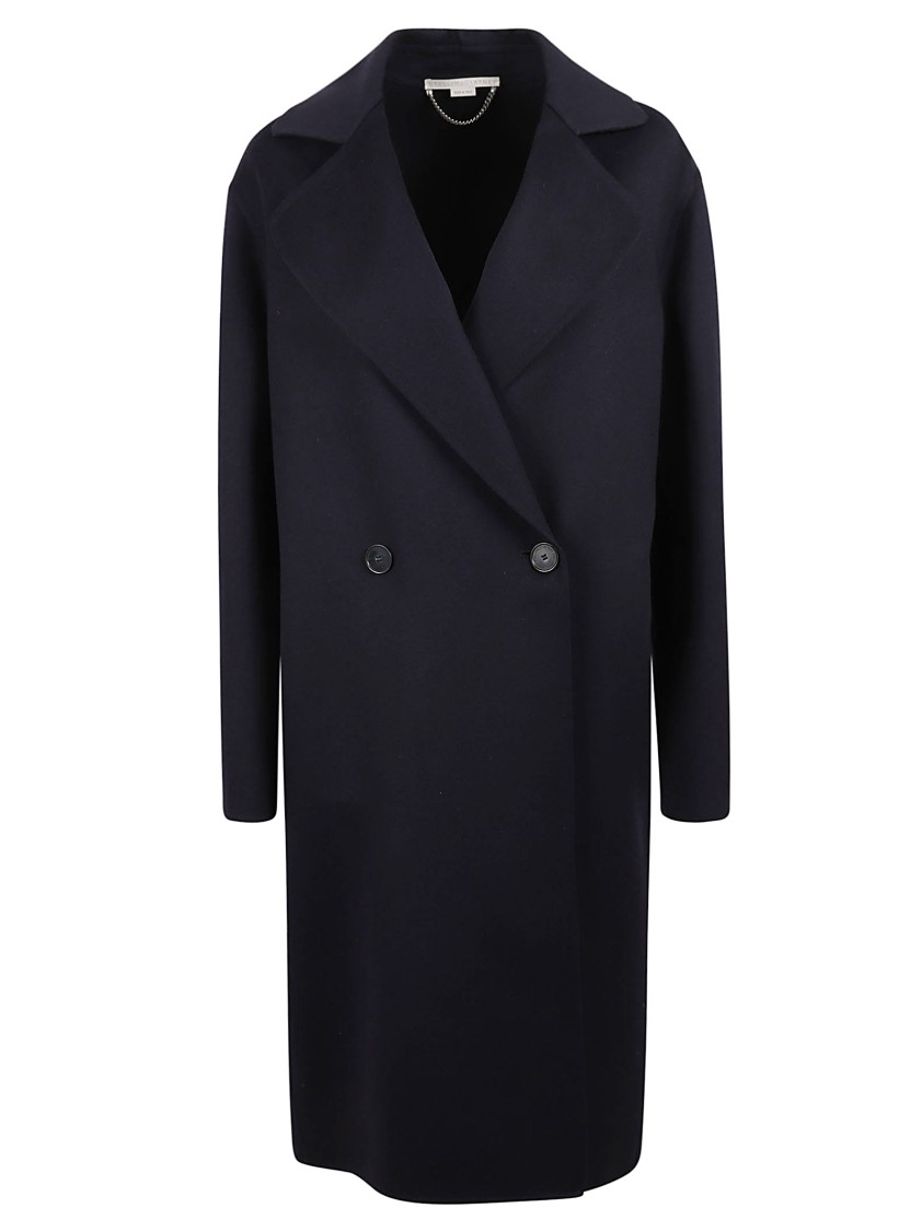 Stella Mccartney Double-breasted Black Wool Coat