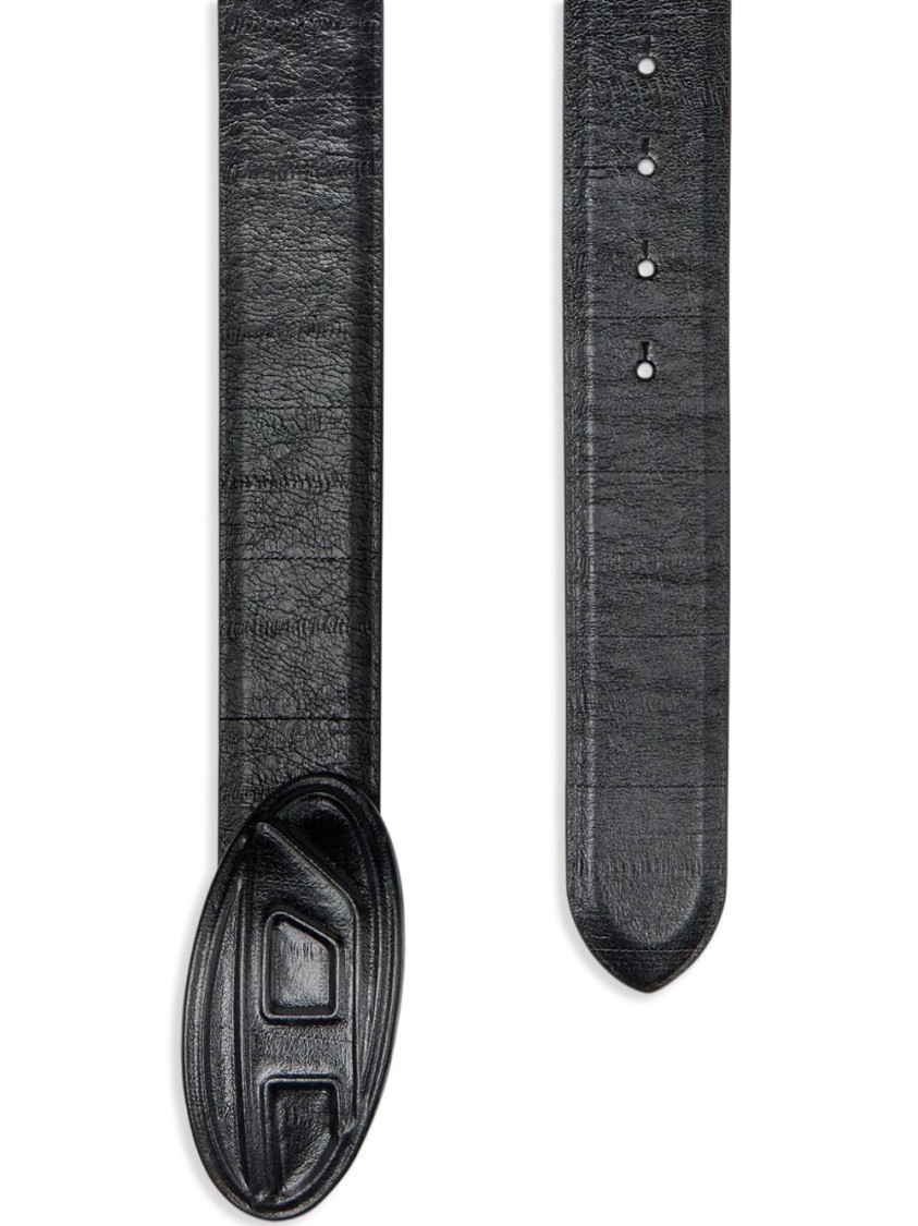 Diesel Textured Finish Belt With Distinctive Oval Buckle