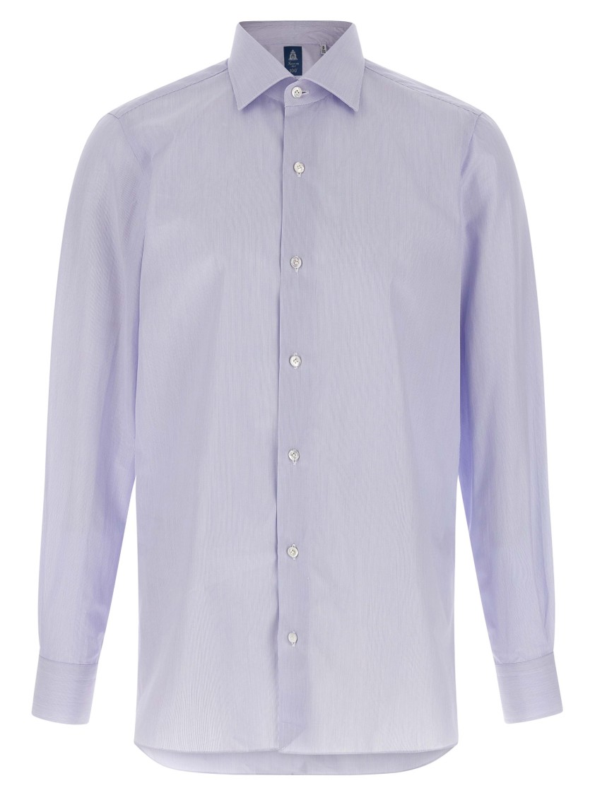 Finamore 1925 Luigi Shirt And Blouse Light Blue In Purple
