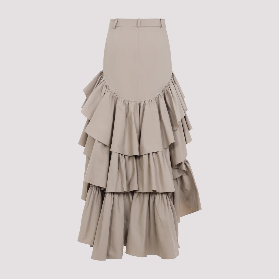 Moschino Skirt With Asymmetrical Ruffled High-low Hem In Grey