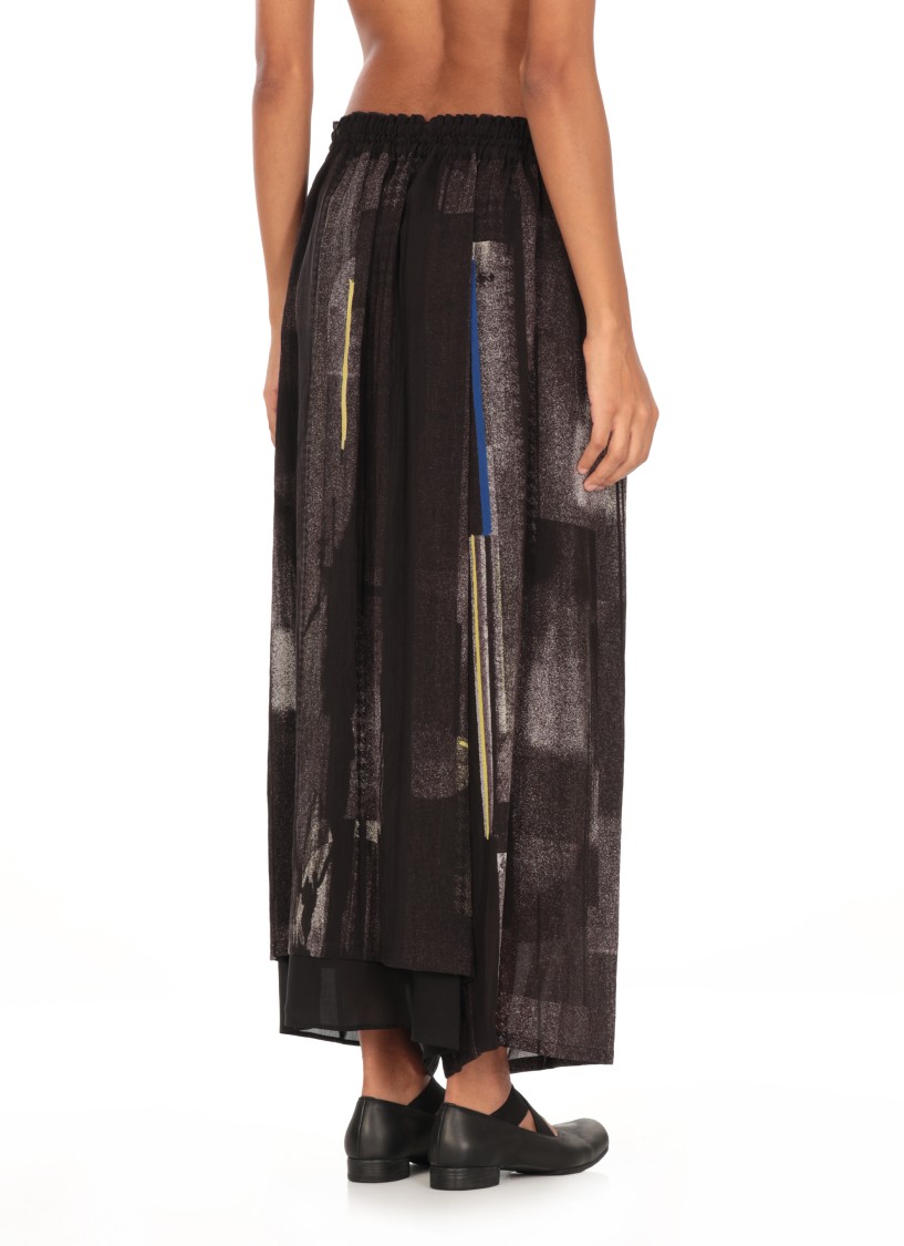 Y's Pants With Geometric Pattern In Grey