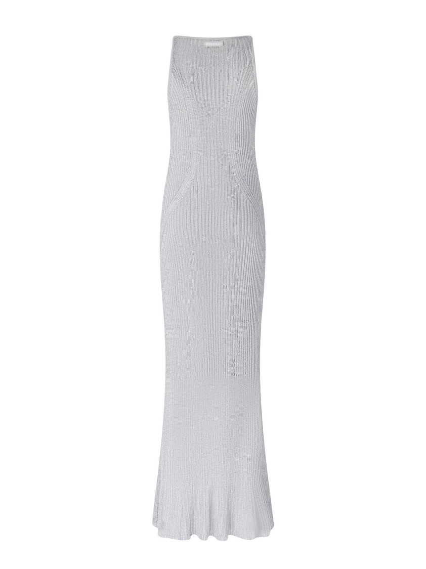 Pinko Nelson Viscose And Metallised Fibre Long Dress
