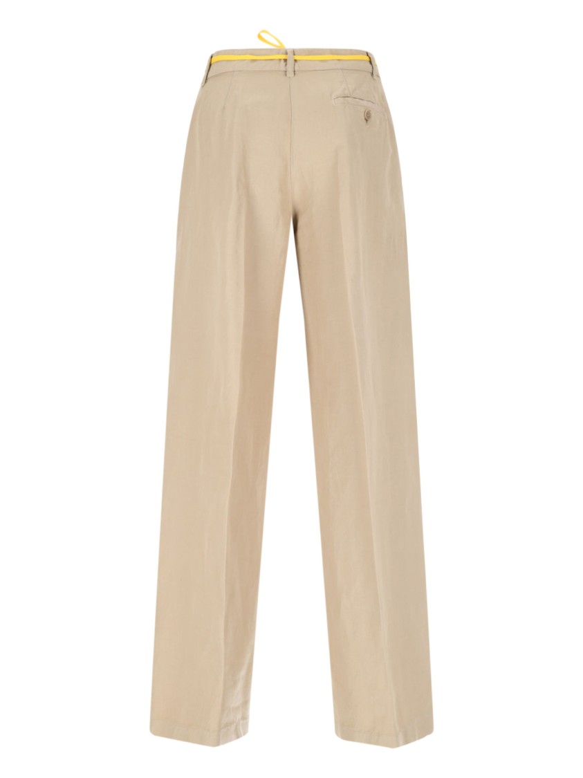 Aspesi Wide Leg Trousers Drawstring Detail