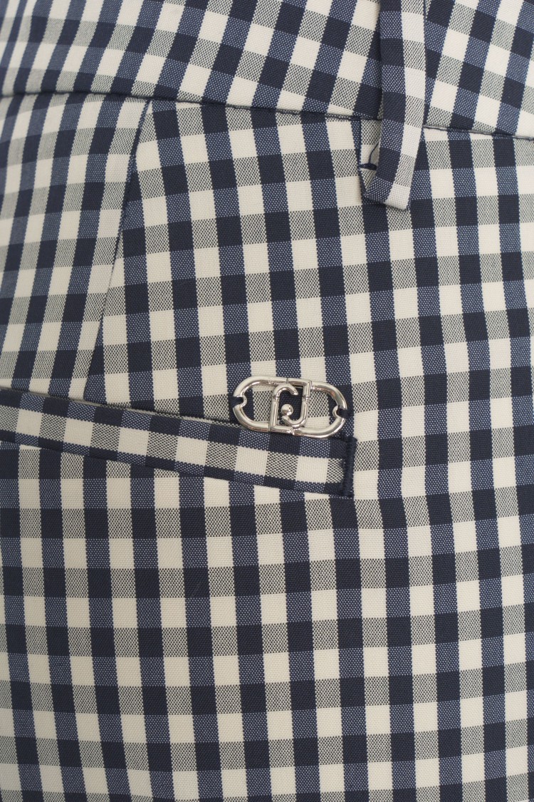 LIU •JO LIU JO CHECK PATTERN CAPRI PANTS WITH BELT LOOPS