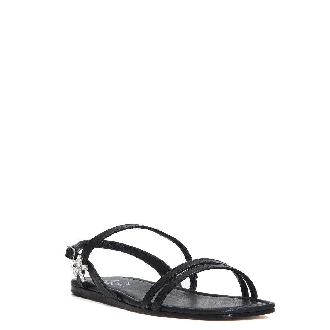 Agl Attilio Giusti Leombruni Agl Black Flat Sandals With Straps In Black