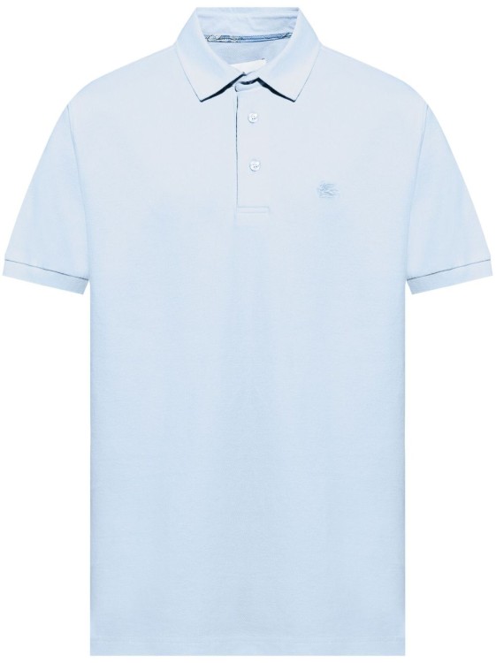 Etro Blue Polo Shirt With Classic Collar in Blue | THE LIST Etro Blue Polo Shirt With Classic Collar in Blue | THE LIST