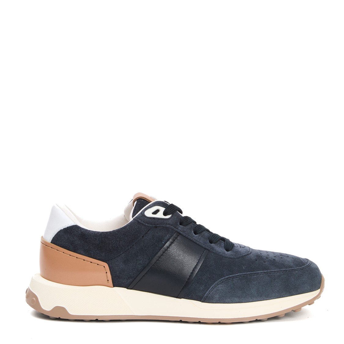 スニーカー TOD'S NAVY BLUE SUEDE AND BEIGE LEATHER SNEAKERS Tod's Navy Blue Suede And Beige Leather Sneakers In Multi