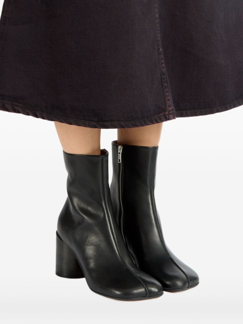 Mm6 Maison Margiela Mm6 By Maison Margiela Ankle Boots With Distinctive Seam Detail And Block Heel In Black