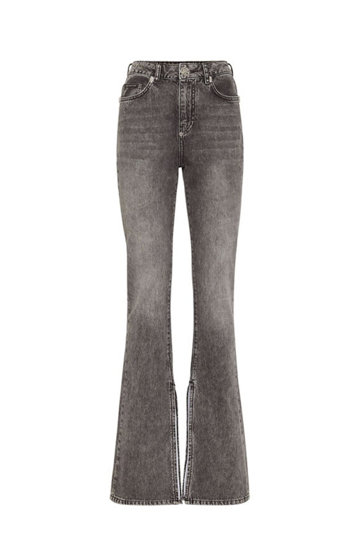 Philipp Plein Flared High-waisted Jeans With Split Hem Design