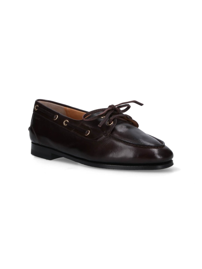 Bally Round Toe Slip-on Moccasins With Tonal Logo Detail In Black