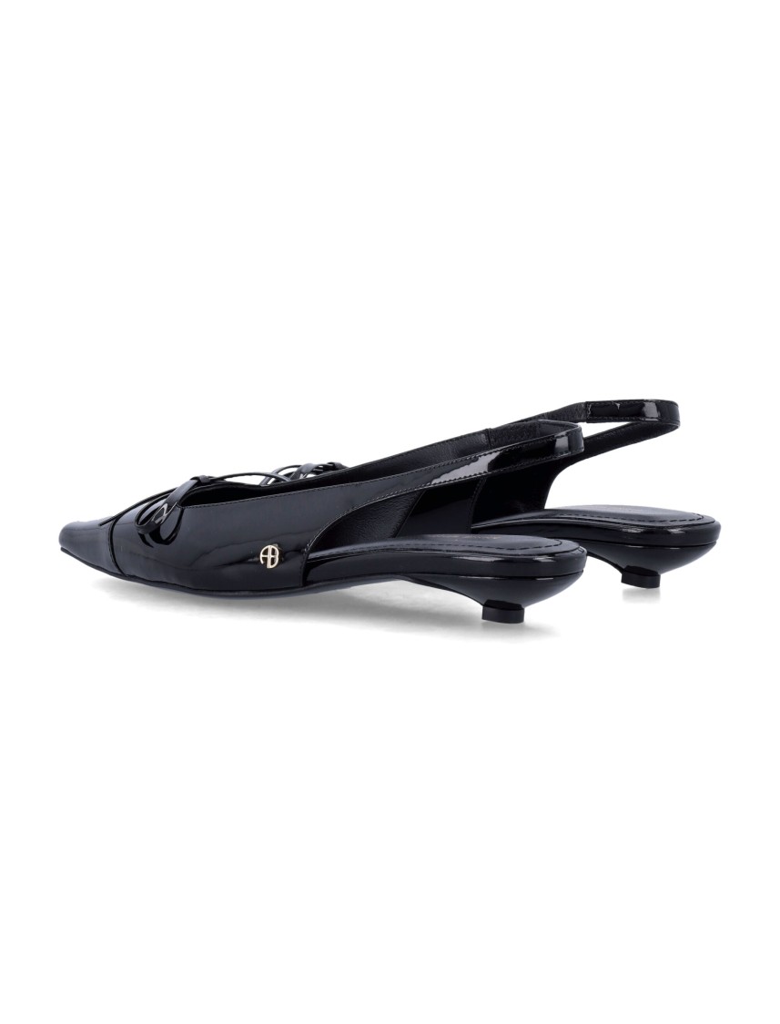 Shop Anine Bing Pointed Toe Slingback With Bow Detail In Black