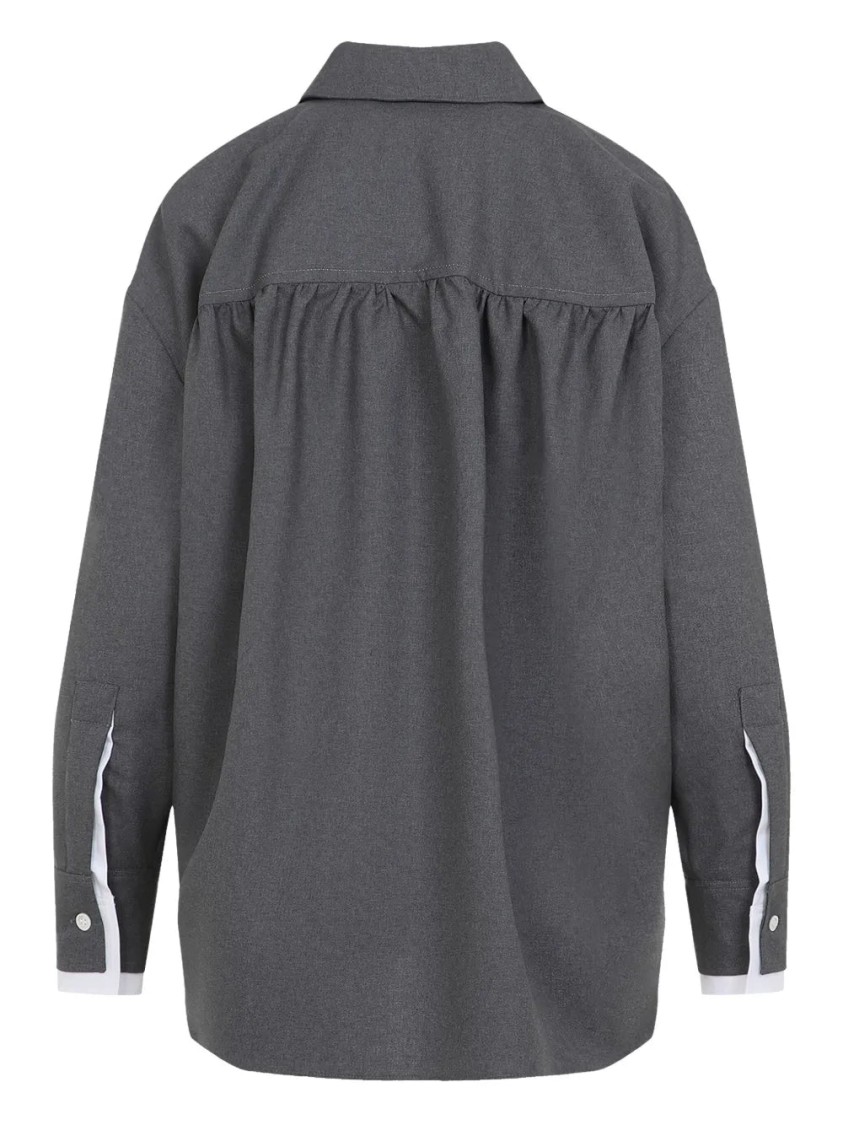 Marni Logo Embroidered Oversize High-low Button-up Shirt