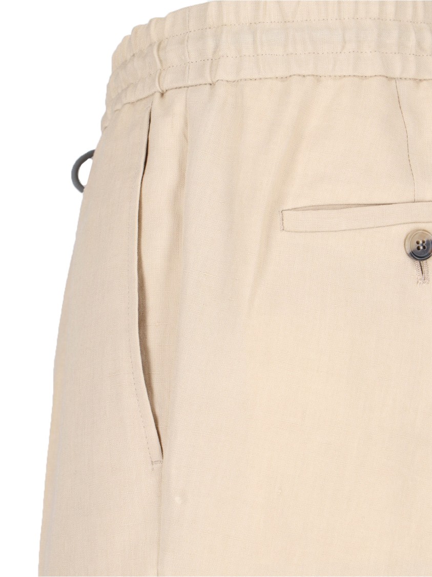 Paul Smith Straight Trousers With Elastic Waistband And Cuffed Hem