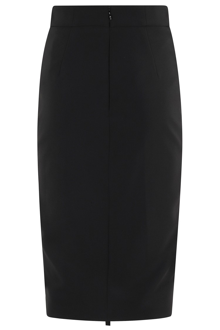 Elisabetta Franchi Lightweight Crepe Skirt With Black Zip In Black