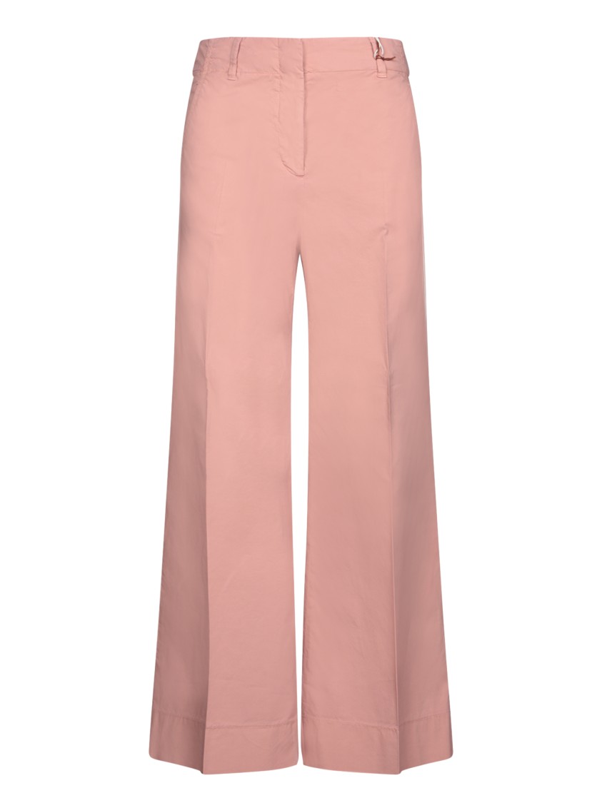 Incotex High-waisted Wide-leg Trousers In Refined Cotton Poplin