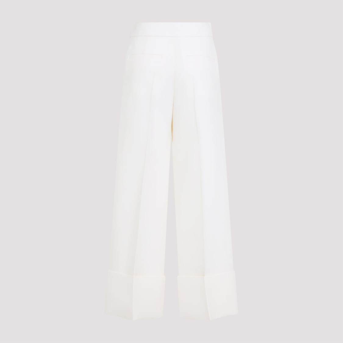 Valentino Womens Betulla Wide-leg Pressed-crease Wool Trousers In White